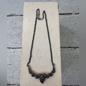 Vintage Sterling Amethyst And Amethyst Deco Inspired Necklace